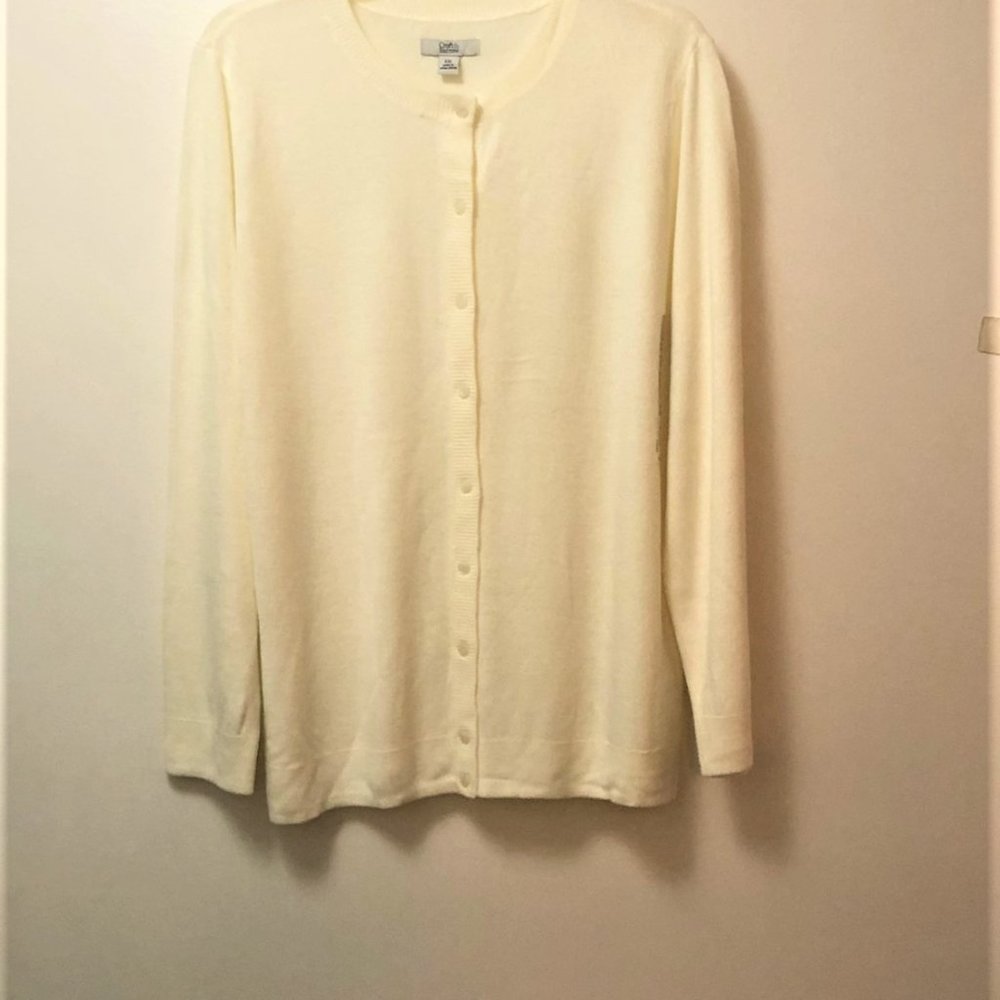 Croft & Barrow Extra Soft Cardigan, Button Front, XXL, NWT